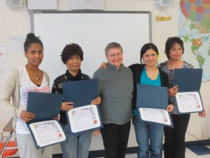 Yodit, Ming, Gail, Saray,and Manola in the St. Michael Albertville Class